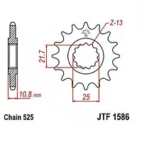 Звезда передняя JT SPROCKETS JTF1586.17