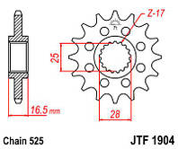 Звезда передняя JT SPROCKETS JTF1904.16RB