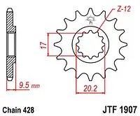 Звезда передняя JT SPROCKETS JTF1907.14