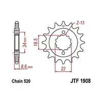 Звезда передняя JT SPROCKETS JTF1908.15