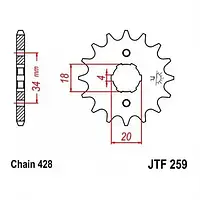 Звезда передняя JT SPROCKETS JTF259.16