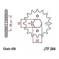 Звезда передняя JT SPROCKETS JTF264.15