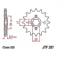 Звезда передняя JT SPROCKETS JTF287.14