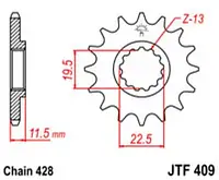 Звезда передняя JT SPROCKETS JTF409.14