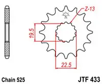 Звезда передняя JT SPROCKETS JTF433.14