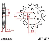 Звезда передняя JT SPROCKETS JTF437.16