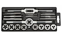 Плашки та мітчики Topex M3-M12 крок різьблення 0,5-1,75мм 20шт (14A425)