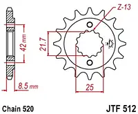 Звезда передняя JT SPROCKETS JTF512.15RB