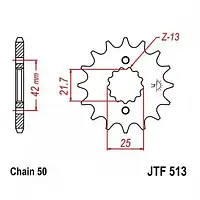 Звезда передняя JT SPROCKETS JTF513.14