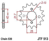 Звезда передняя JT SPROCKETS JTF513.15RB