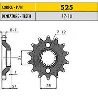 Звезда передняя SUNSTAR 52517