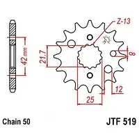 Звезда передняя JT SPROCKETS JTF519.17