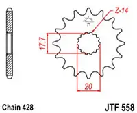 Звезда передняя JT SPROCKETS JTF558.14