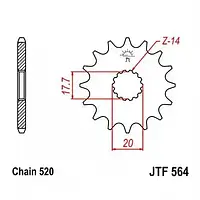 Звезда передняя JT SPROCKETS JTF564.12