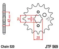 Звезда передняя JT SPROCKETS JTF569.16