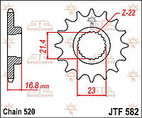 Звезда передняя JT SPROCKETS JTF582.16RB