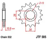 Звезда передняя JT SPROCKETS JTF585.17