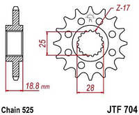 Звезда передняя JT SPROCKETS JTF704.17RB