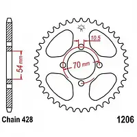 Звезда задняя JT SPROCKETS JTR1206.42