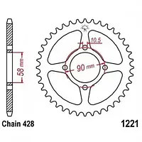 Звезда задняя JT SPROCKETS JTR1221.45