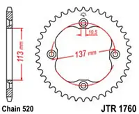 Звезда задняя JT SPROCKETS JTR1760.40