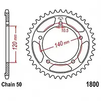 Звезда задняя JT SPROCKETS JTR1800.45