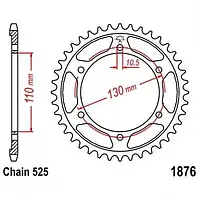 Звезда задняя JT SPROCKETS JTR1876.45ZBK