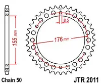 Звезда задняя JT SPROCKETS JTR2011.43