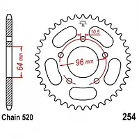 Звезда задняя JT SPROCKETS JTR254.37