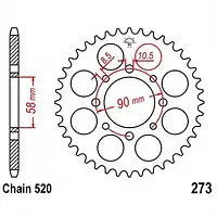 Звезда задняя JT SPROCKETS JTR273.44