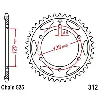 Звезда задняя JT SPROCKETS JTR312.40