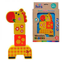 Деревʼяна іграшка Kids hits арт. KH20/003 жирафа 4 деталі кор. 18,5*27,9*3 см [tsi234243-ТSІ]