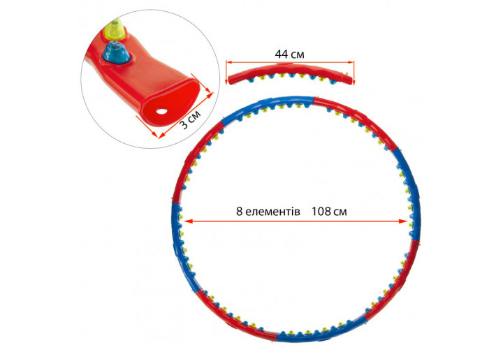 Массажный обруч для похудении hula hoop 8 секций, Фитнес хулахуп для похудения, Массажный обруч хула хуп - фото 2 - id-p2101049632