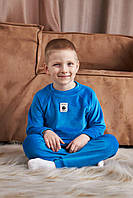 Велюровий костюм на хлопчика домашній із довгим рукавом, блакитний