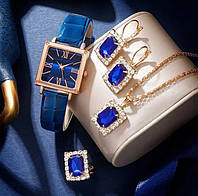 Женские часы Cadvan с ремешком из экокожи + набор бижутерии.