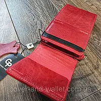 Маленькая мужская вертикальная сумка кошелек через плечо Grande Pelle Красный