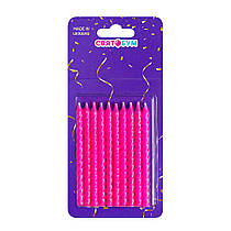 Свічки для торта "Спіральки" маленькі рожеві 10 шт