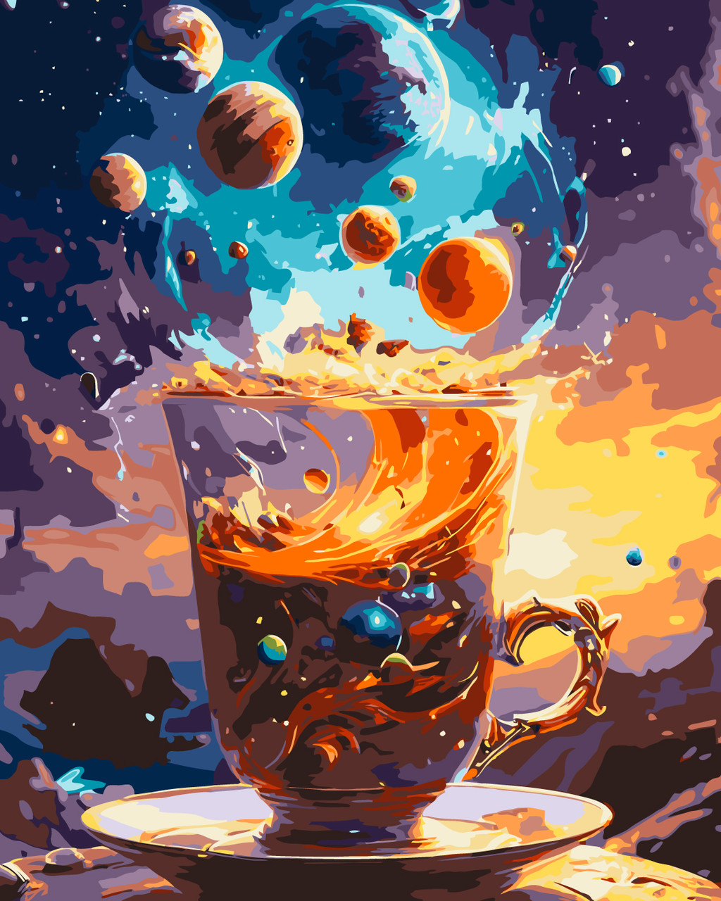 Картина за номерами Kontur 40×50 см. Космічна кава 2 DS0587, фото 1