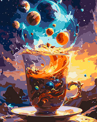 Картина за номерами Kontur 40×50 см. Космічна кава 2 DS0587