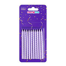 Свічки для торта "Спіральки" маленькі лавандові 10 шт