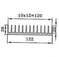 122x26 / 20 см / Радіаторний профіль