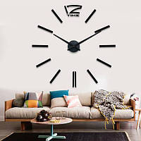 Большие настенные 3Д часы 3D часы VIDO Clock 70-150см Палочки Черные TeraMarket