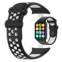 Силиконовый ремінець для Xiaomi Smart Band 8 Pro | HMU | чорний та білий