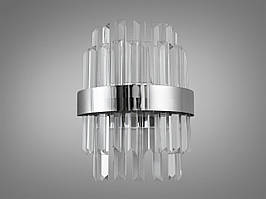 Стильний LED світильник бра у вітальню, колір хром, 18 W 840-2CH-LS