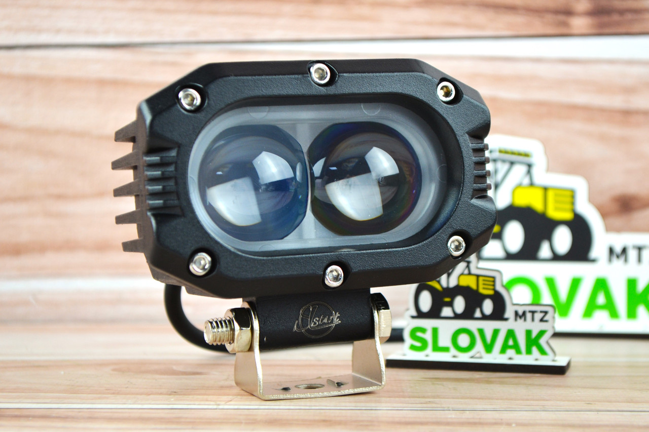 Світлодіодна LED кругла фара вузький луч 30вт 2диода(Лінзовані) 1*15вт(NEW), фото 1