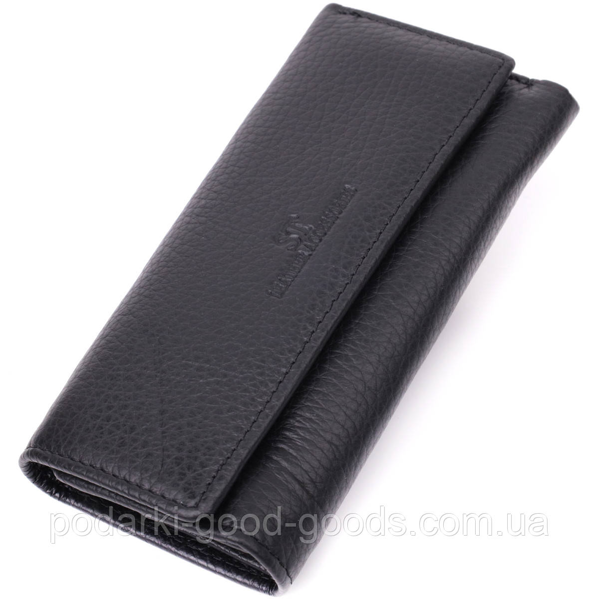 Ключниця з функцією гаманця з натуральної шкіри ST Leather 22492 Чорний GG