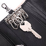 Ключниця з функцією гаманця з натуральної шкіри ST Leather 22492 Чорний GG, фото 5