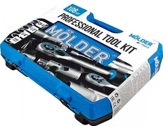 Профессиональный набор инструментов MOLDER MT60108, 108 ед. ➧ Baushop