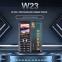 Телефон мобільний W23 2G 900/1800 МГц, 2.2", 240х320, 3хSIM-картки, ліхтар, 1550 мАг, green