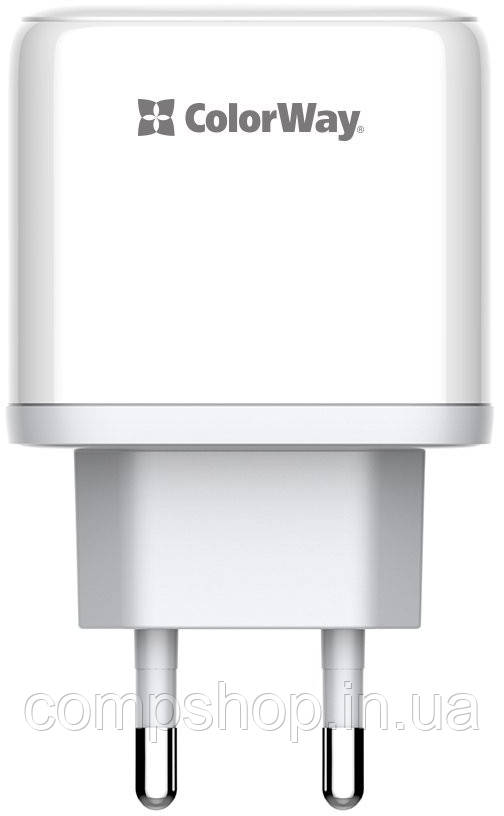 Пристрій зарядний мережевий ColorWay Power Delivery Port PPS USB (Type-C PD + USB QC3.0) (45W) білий, фото 1